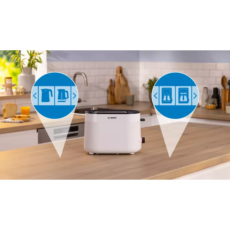 Bosch TAT2M121 tosteris 6 2 šķēlēm 950 W balts