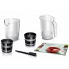 Lēnā sulu spiede Bosch MESM500W — 150 W motors, 1 L sulas tvertne, kompakti 152×152×427 mm, balta/melna