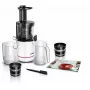 Lēnā sulu spiede Bosch MESM500W — 150 W motors, 1 L sulas tvertne, kompakti 152×152×427 mm, balta/melna