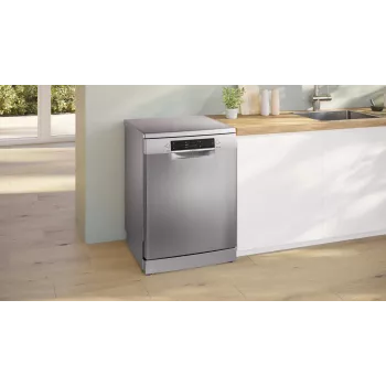 Trauku mazgājamā mašīna Bosch Serie 2 SMS25GI09F — brīvstāvoša, 12 galda piederumu komplekti, 60 cm, 46 dB, siltummaiņa žāvēšana
