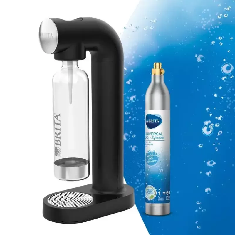Sodas automāts BRITA sodaONE Melns Silver — saturators, 60 L veiktspēja, bez BPA, 450×129×240 mm