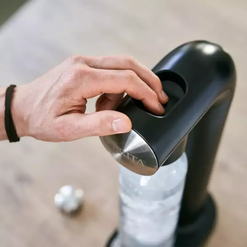 Sodas automāts BRITA sodaONE Melns Silver — saturators, 60 L veiktspēja, bez BPA, 450×129×240 mm