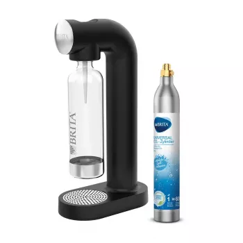 Sodas automāts BRITA sodaONE Melns Silver — saturators, 60 L veiktspēja, bez BPA, 450×129×240 mm
