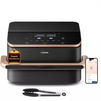 Cosori Dual Blaze Twinfry Chef Edition Dubultā 10 L brīvstāvoša 2800 W karstā gaisa fritieris Tumši pelēks, Rožu zelts