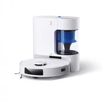 Robotizētais putekļsūcējs Ecovacs Deebot N20 Plus — bezmaisa 0,4 l putekļu, 0,22 l ūdens, 5200 mAh, 300 min, 96 mm augstums, balta