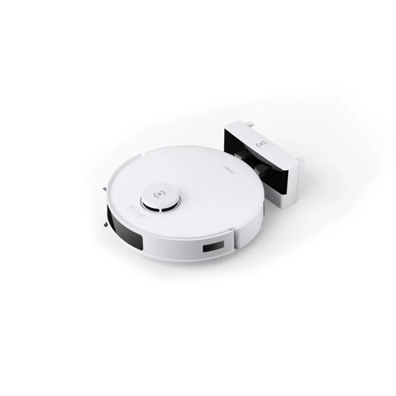 Robotizētais putekļsūcējs Ecovacs Deebot N20 Plus — bezmaisa 0,4 l putekļu, 0,22 l ūdens, 5200 mAh, 300 min, 96 mm augstums, balta