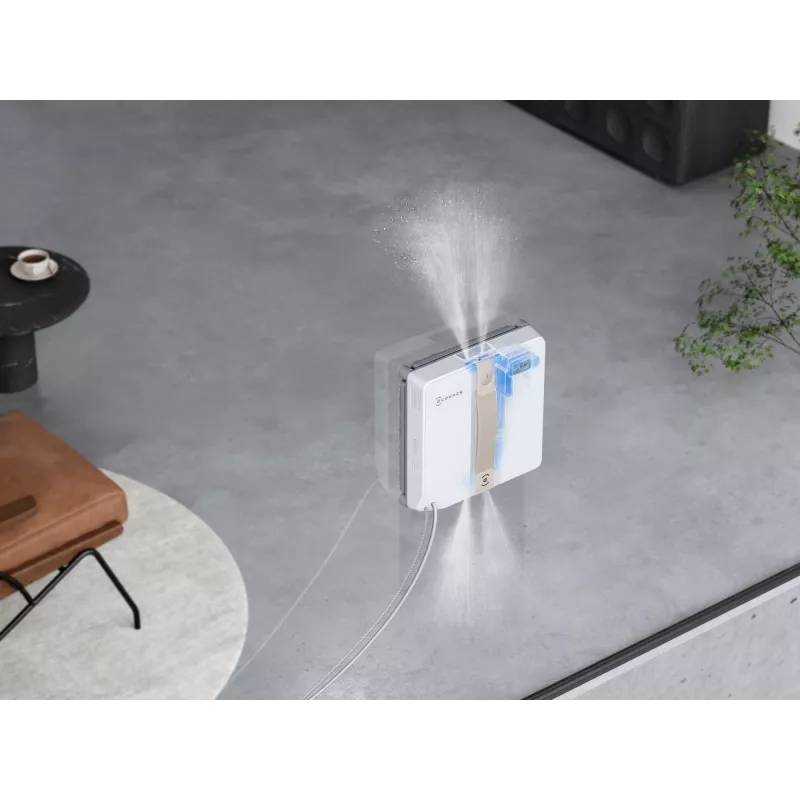 Logu tīrīšanas robots Ecovacs Winbot Mini — baterija 3000 mAh, sūkšanas jauda 7500 Pa, ūdens tvertne 0,06 L, bezsuku motors, lietotnes atbalsts