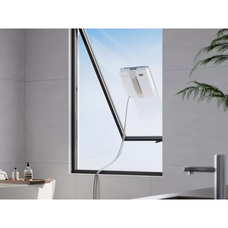 Logu tīrīšanas robots Ecovacs Winbot Mini — baterija 3000 mAh, sūkšanas jauda 7500 Pa, ūdens tvertne 0,06 L, bezsuku motors, lietotnes atbalsts