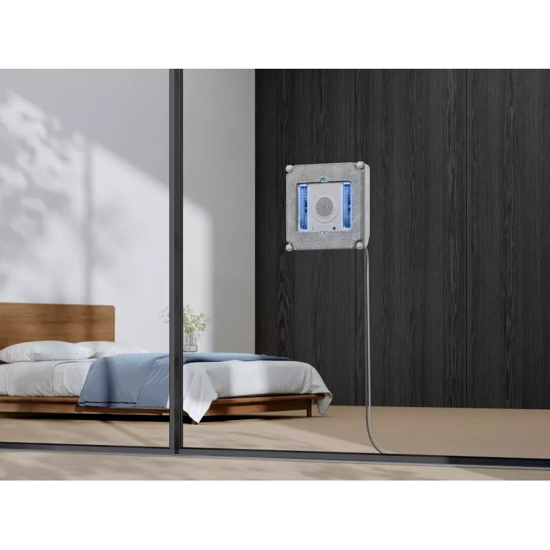 Logu tīrīšanas robots Ecovacs Winbot Mini — baterija 3000 mAh, sūkšanas jauda 7500 Pa, ūdens tvertne 0,06 L, bezsuku motors, lietotnes atbalsts