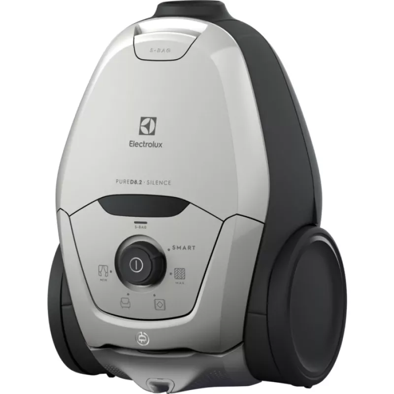Cilindra putekļsūcējs Electrolux Pure D8 — 3,5 L putekļu maiss, 600 W, teleskopiska caurule, higiēnas filtrs, 12 m darbības rādiuss