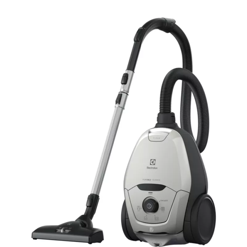 Cilindra putekļsūcējs Electrolux Pure D8 — 3,5 L putekļu maiss, 600 W, teleskopiska caurule, higiēnas filtrs, 12 m darbības rādiuss