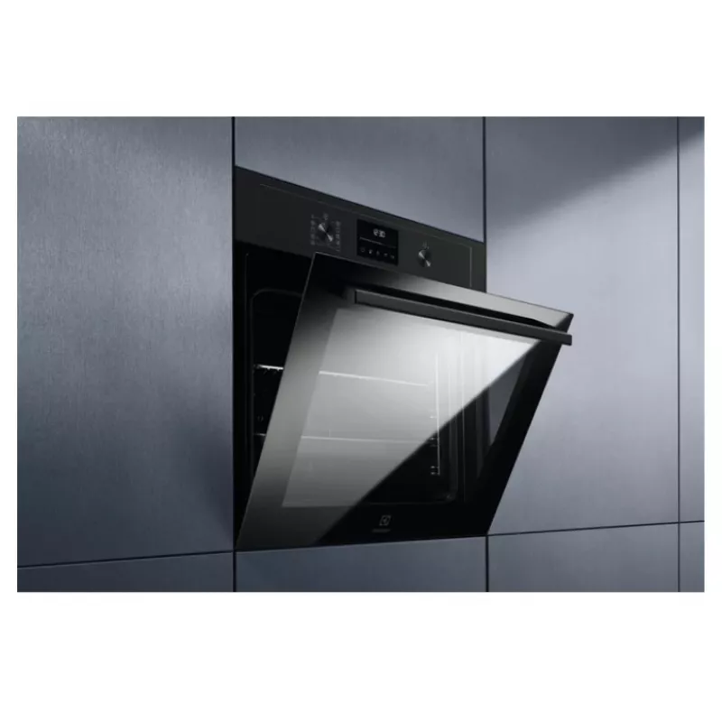 Iebūvējamā elektriskā cepeškrāsns Electrolux EOD4P57H — 72 L, pirolītiskā pašattīrīšanās, tvaika un konvekcijas režīms, grils 2300 W, melna