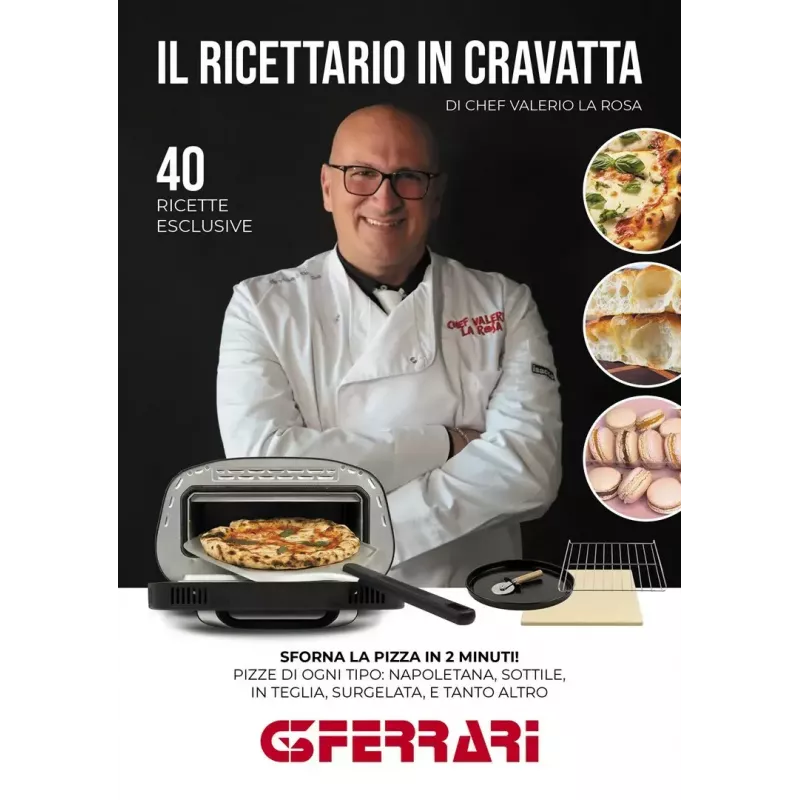 Galda elektriskā picas krāsns G3FERRARI G1018600 PRONTO PIZZA — 1700 W, akmens cepšanas virsma, maks. 420°C, piemērota 32 cm diametra picām
