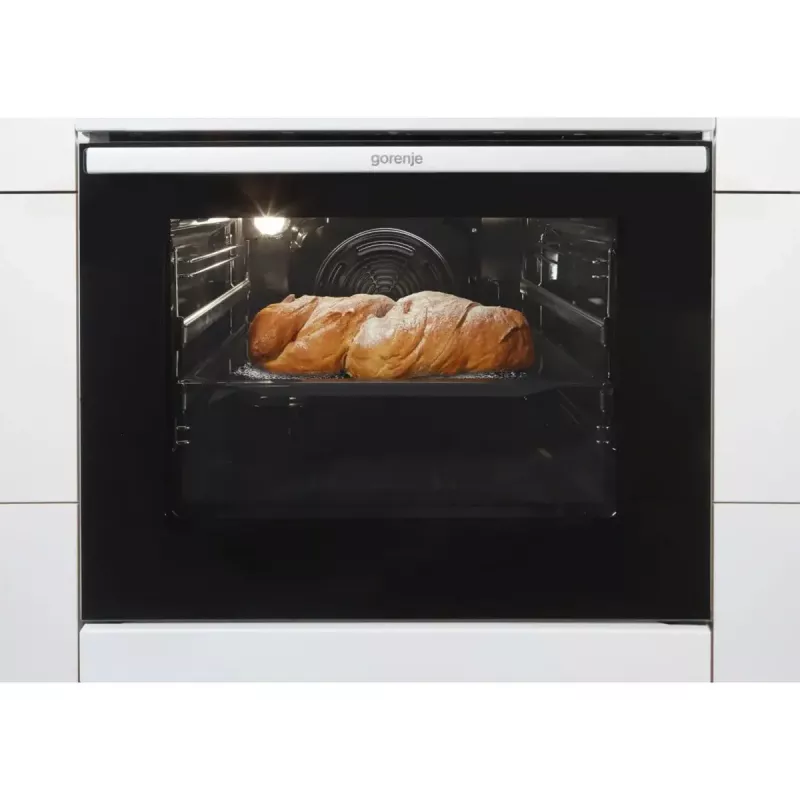 Brīvi stāvoša plīts Gorenje GECS5C70WA Elektriskā spirāļu plīts virsma, 4 zonas, balta, cepeškrāsns 70 L, grozāmās vadības ierīces, LED displejs