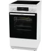 Brīvi stāvoša plīts Gorenje GECS5C70WA Elektriskā spirāļu plīts virsma, 4 zonas, balta, cepeškrāsns 70 L, grozāmās vadības ierīces, LED displejs