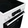 Brīvi stāvoša plīts Gorenje GECS5C70WA Elektriskā spirāļu plīts virsma, 4 zonas, balta, cepeškrāsns 70 L, grozāmās vadības ierīces, LED displejs