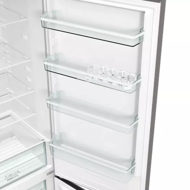 Brīvi stāvošs ledusskapis-saldētājs Gorenje NRK6202EXL4, kopējais tilpums 331 L (Ledusskapis 235 L / Saldētājs 96 L), nerūsējošais tērauds, LED displejs