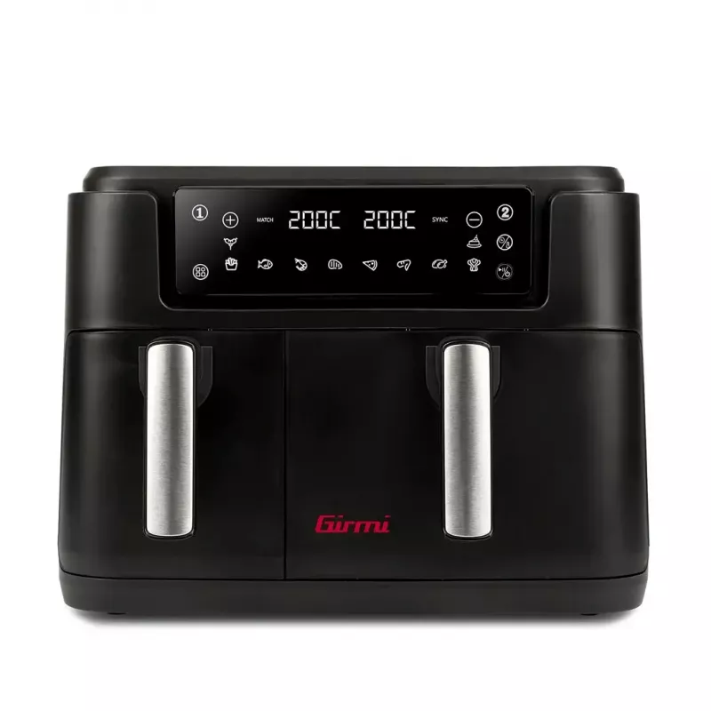 Karstā gaisa cepeškrāsns Girmi FG26, dubultā groza galda virsmas cepeškrāsns, 9 L kopā (5,5 L + 3,5 L), 2400 W, 10 programmas, līdz 200 °C