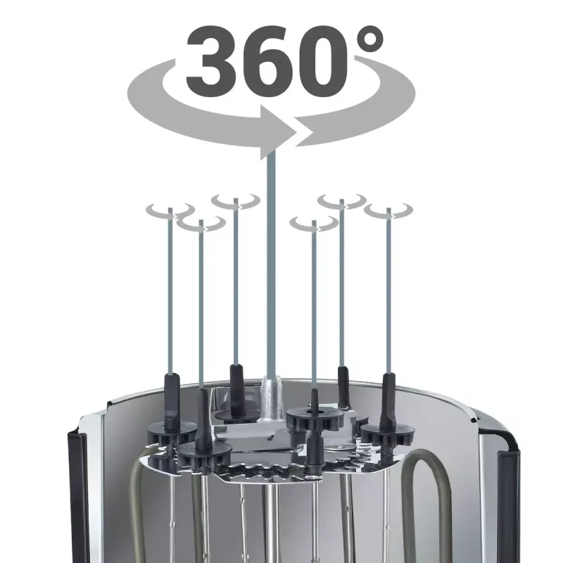 HEINRICH'S HDG 8687 kontaktgrils — 1400 W, apaļš, melns, 250×360 mm