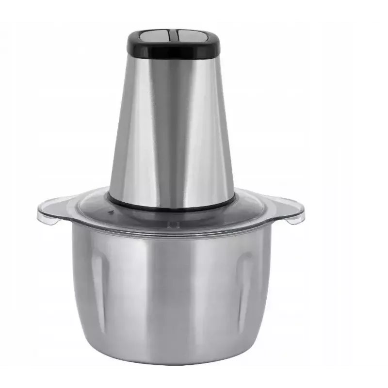 Elektriskais smalcinātājs HEINRICH'S HMZ 8849 — 2 L, 500 W, ledus smalcināšana, dārzeņu un augļu griezējs, pelēks