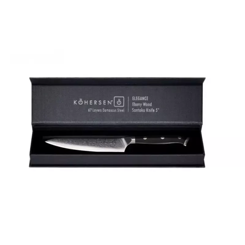 Universālais nazis KOHERSEN Elegance melnkoks, Damaskas asmens 12,7 cm, kopējais garums 243 mm, 127 g