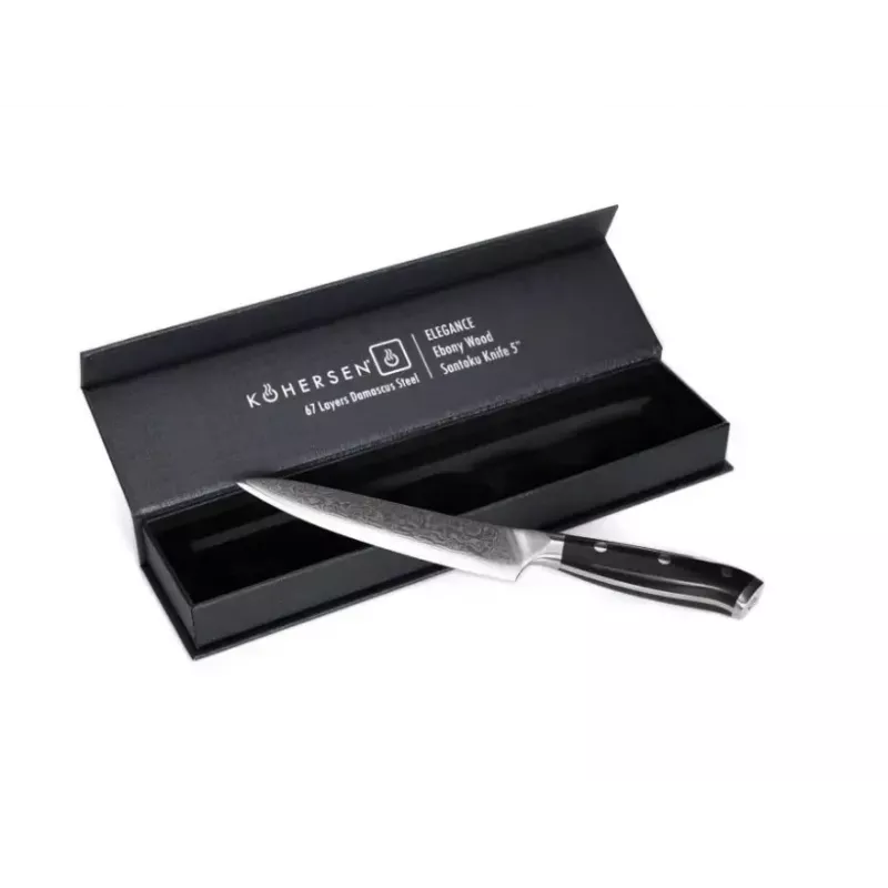 Universālais nazis KOHERSEN Elegance melnkoks, Damaskas asmens 12,7 cm, kopējais garums 243 mm, 127 g