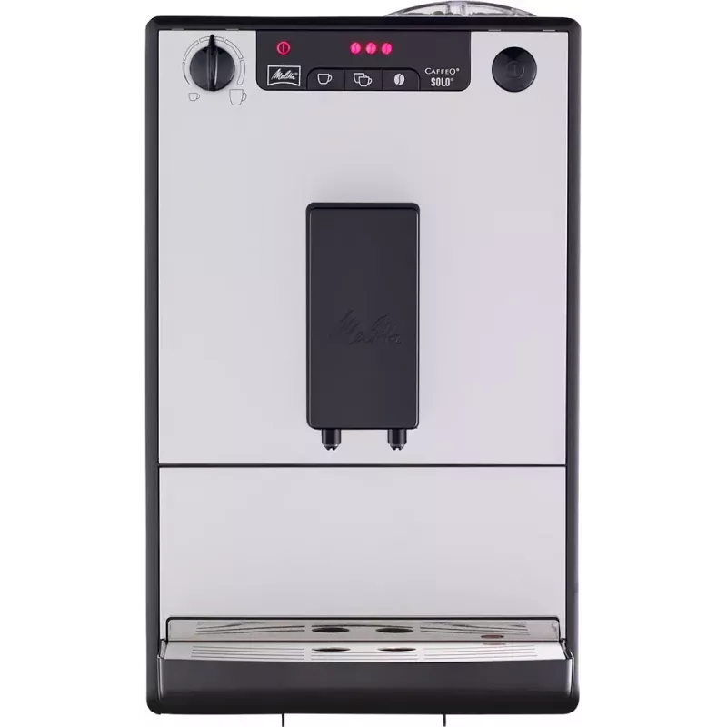 Espresso kafijas automāts MELITTA SOLO E950-766, 1,2 l ūdens tvertne, iebūvēta kafijas dzirnaviņas, 1400 W, sudraba krāsā