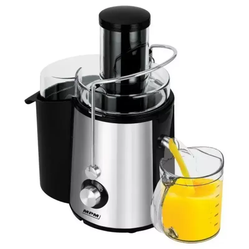 Centrbēdzes sulu spiede MPM MSO-18-M, 1000 W motors, 1 L sulas tvertne, 2-pakāpju vadība, nerūsējošais tērauds, melna/sudraba