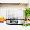 Pārtikas žāvētājs MPM MSG-12 dehidrators, 6 paplātes, 380 W, 35–75 °C, 0,5–36 h taimeris, nerūsējošā tērauda korpuss