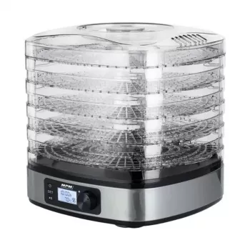 Pārtikas žāvētājs MPM MSG-12 dehidrators, 6 paplātes, 380 W, 35–75 °C, 0,5–36 h taimeris, nerūsējošā tērauda korpuss