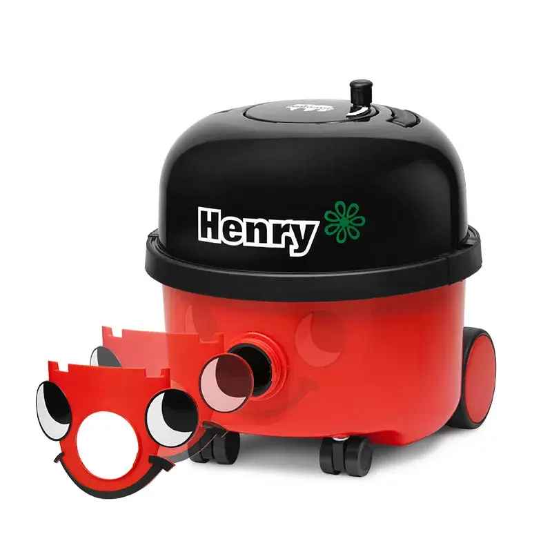Cilindra putekļsūcējs NUMATIC HENRY HVR200-11 — 9 l putekļu maiss, 620 W, HEPA 11, 10 m vads, sarkans