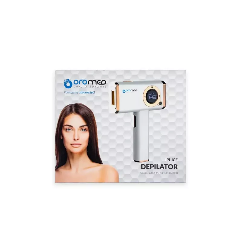 Epilators ORO-MED ORO-IPL ICE – IPL lāzera matu un ķermeņa depilators, 48 W, 3 noņemami uzgaļi, drošības brilles