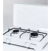 Gas hob Ravanson K-02T 2-zone tabletop stove, LPG G30, 3.71 kW, enamel surface, rotary control, metal grate