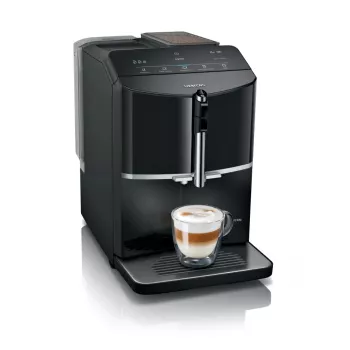 Siemens EQ.300 TF301E19 pilnībā automātisks espresso aparāts, klavieru melnā krāsā