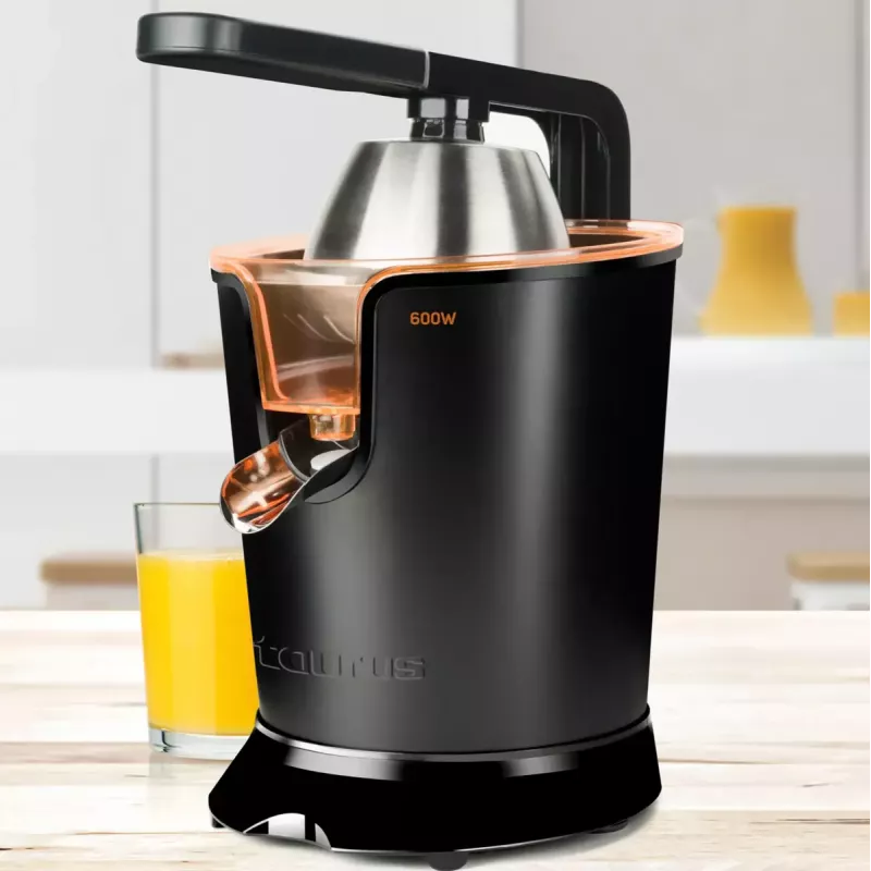 Centrbēdzes sulu spiede Taurus Easy Press 600 — 600 W, 0,65 L sulas trauks, nerūsējošā tērauda korpuss, pretpilēšanas funkcija