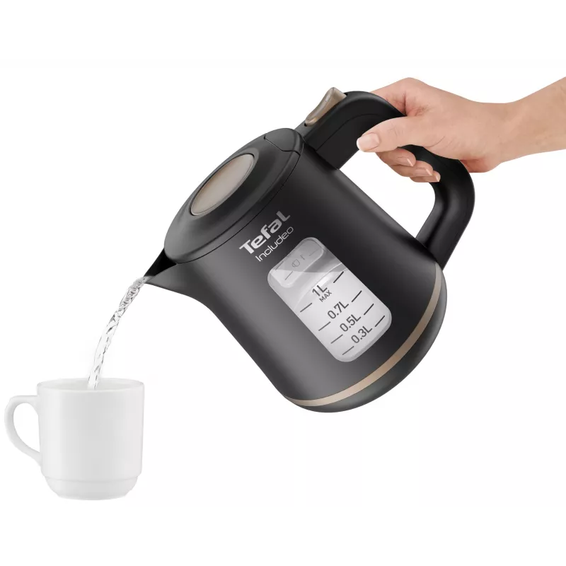 Tefal Includeo KI5338 elektriskā tējkanna 1 L 2400 W Melna