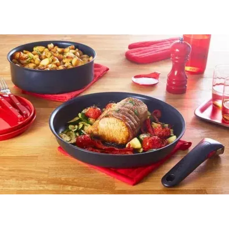 Cepšanas pannu komplekts Tefal Ingenio Unlimited L7639002, 13 gab., alumīnijs, nepiedegošs, Thermo-Spot, piemērots cepeškrāsnij, melns