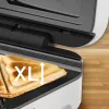 Sendviču cepējs Tefal SW7011 — 850 W, nerūsējošais tērauds un balta, kompakts 238×276×98 mm