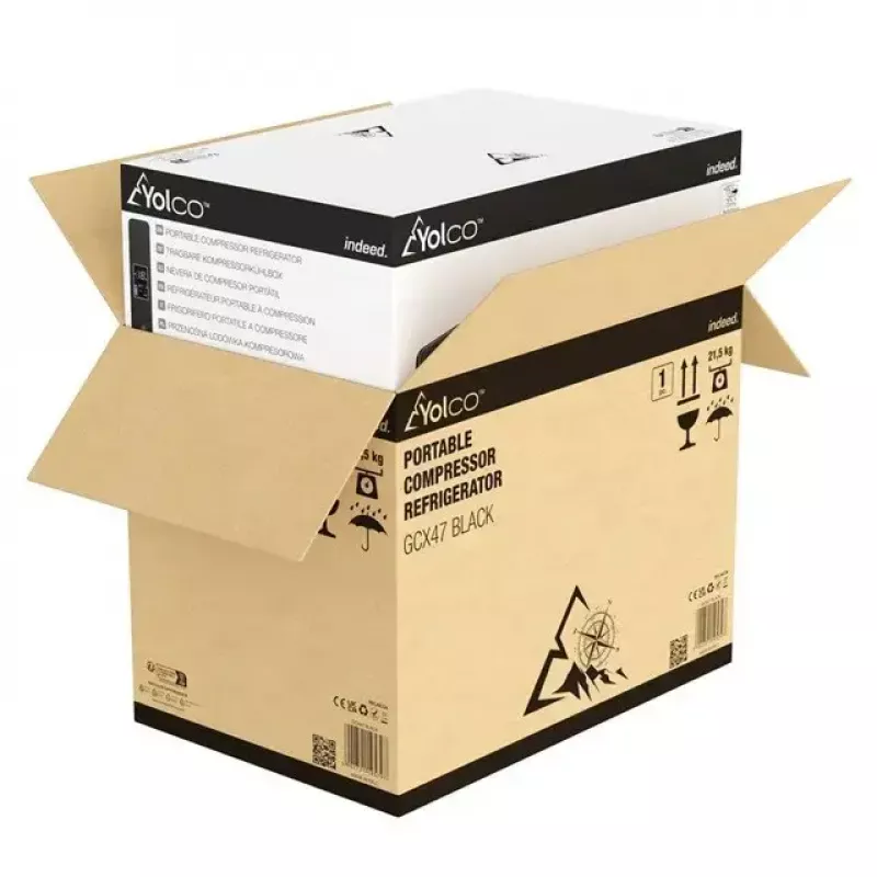 Portable compressor fridge Yolco GCX47 Melns — 47L capacity, energy-efficient