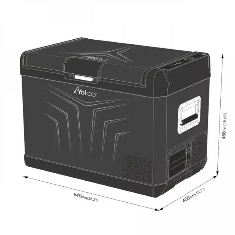 Portable compressor fridge Yolco GCX47 Melns — 47L capacity, energy-efficient