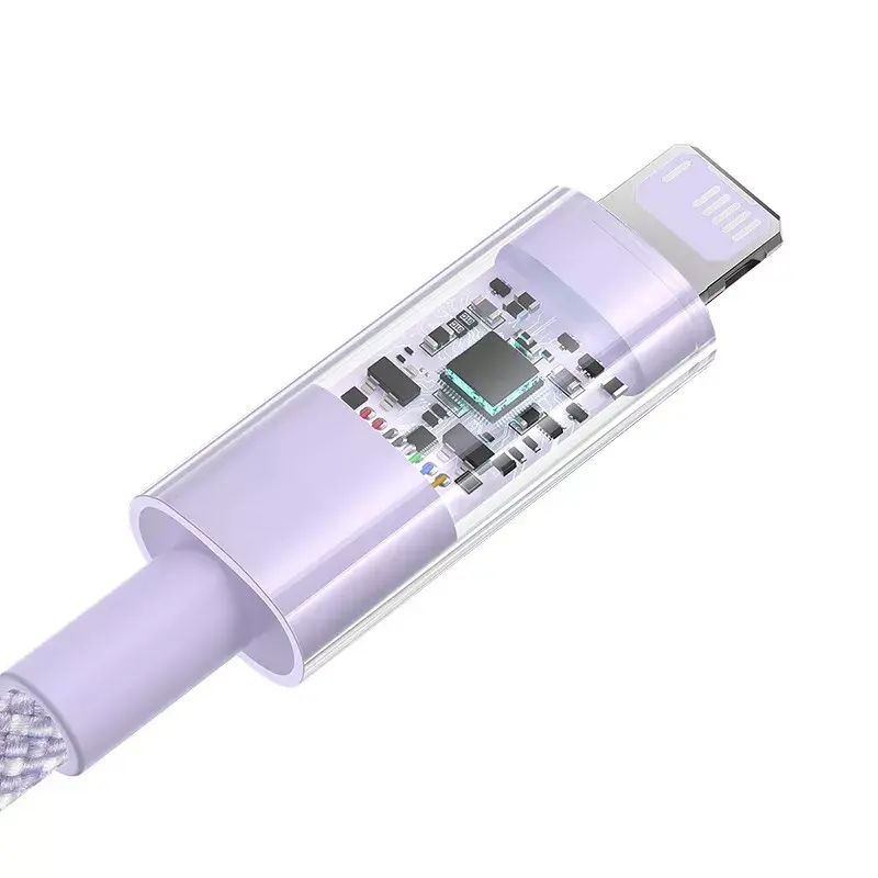 USB uzlādes kabelis Baseus Gem P10373003511-01 — 2 m, 2.4 A, USB-A uz Lightning, violets