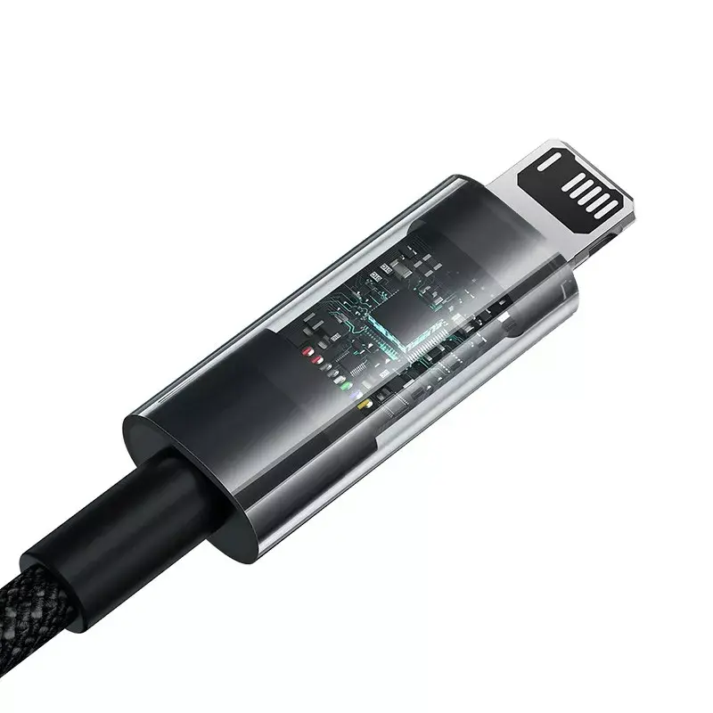 USB uzlādes kabelis Baseus Gem P10373003111-00, 1 m, 2,4 A, neilona apvalks, Lightning, USB-A, melns