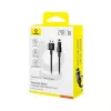 USB uzlādes kabelis Baseus Gem P10373003111-00, 1 m, 2,4 A, neilona apvalks, Lightning, USB-A, melns