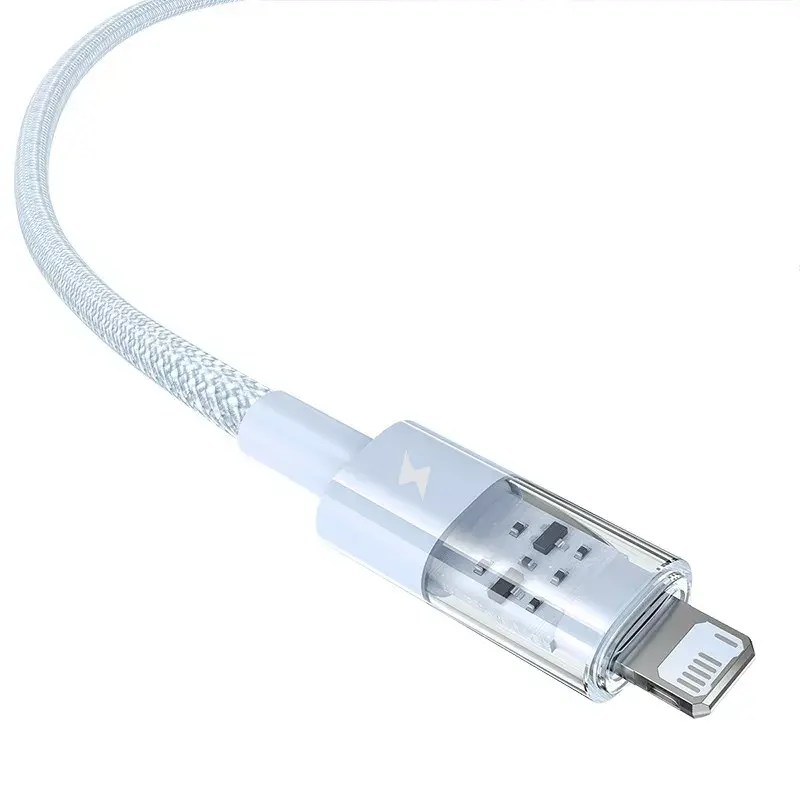 USB kabelis Baseus Gem P10373003311-00 — 1 m, 2,4 A ātrā uzlāde, Lightning/USB-A, zils, neilona apvalks
