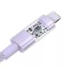 USB kabelis Baseus Gem P10373003511-00 — 1 m neilona, Lightning uz USB-A, 2,4 A ātrā uzlāde, violets