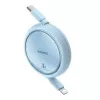 USB-C uz Lightning vads Baseus Free2Pull 20W, 1 m, zils, 480 Mbps, USB PD