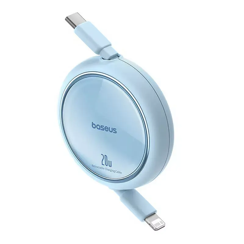 USB-C uz Lightning vads Baseus Free2Pull 20W, 1 m, zils, 480 Mbps, USB PD