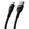 USB-A uz USB-C kabelis Baseus Flash 2 1m 100W melns, USB PD, 480 Mbps, neilons