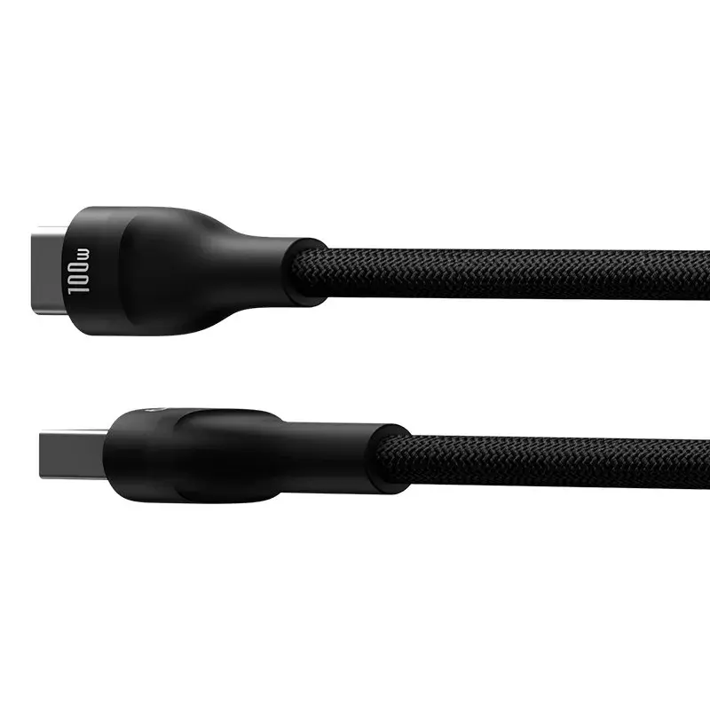 USB-A uz USB-C kabelis Baseus Flash 2 1m 100W melns, USB PD, 480 Mbps, neilons