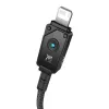 USB-A uz Lightning kabelis Baseus P10355802111-00 — 1 m, 5V/2.4A, USB PD, aramīda šķiedra, melns
